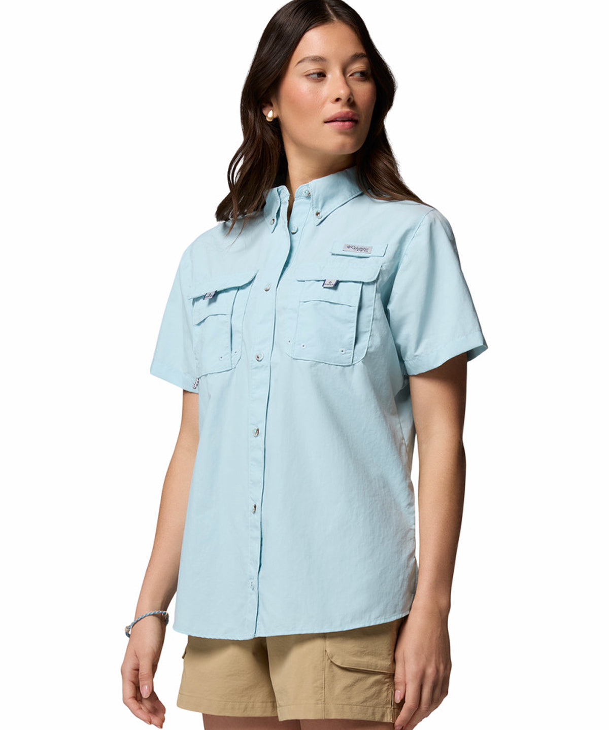Blusa Manga Corta Mujer PFG Bahama™ II Celeste