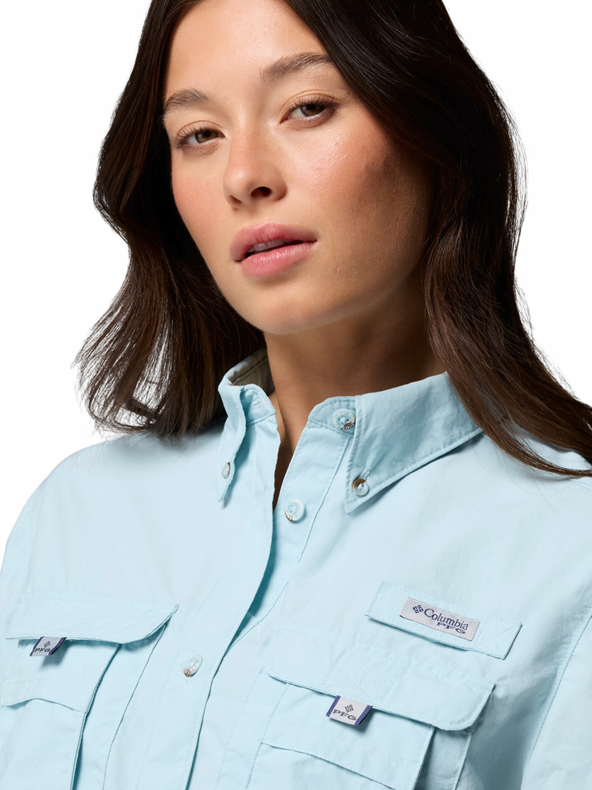 Blusa Manga Corta Mujer PFG Bahama™ II Celeste