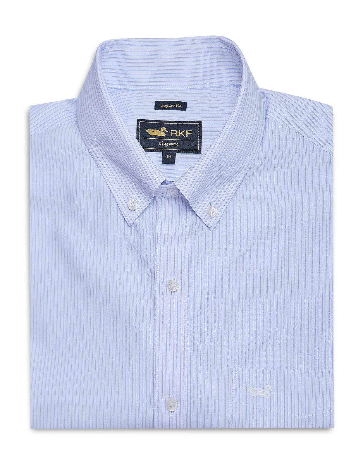 Camisa libre de arrugas para hombre a rayas
