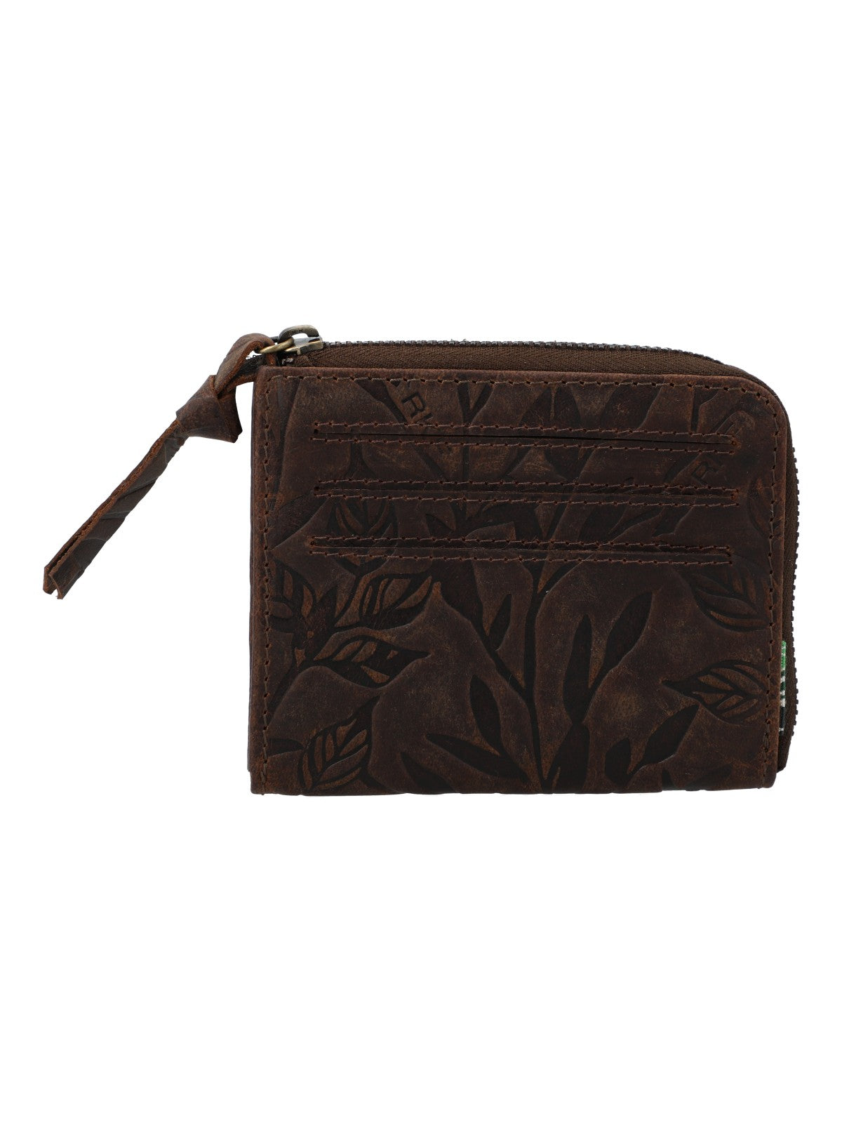 Billetera Para Mujer Cuero Hu Leaves Cardzip Marrón Rockford Marrón
