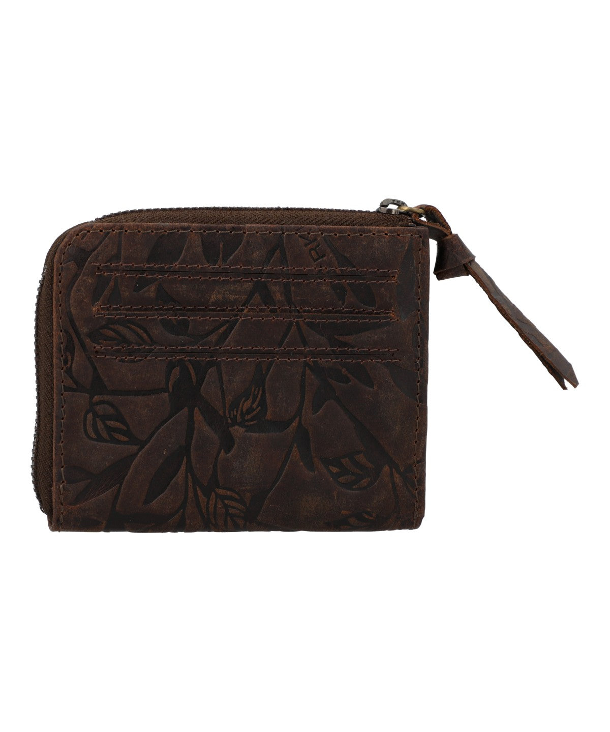 Billetera Para Mujer Cuero Hu Leaves Cardzip Marrón Rockford Marrón