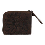Billetera Para Mujer Cuero Hu Leaves Cardzip Marrón Rockford Marrón