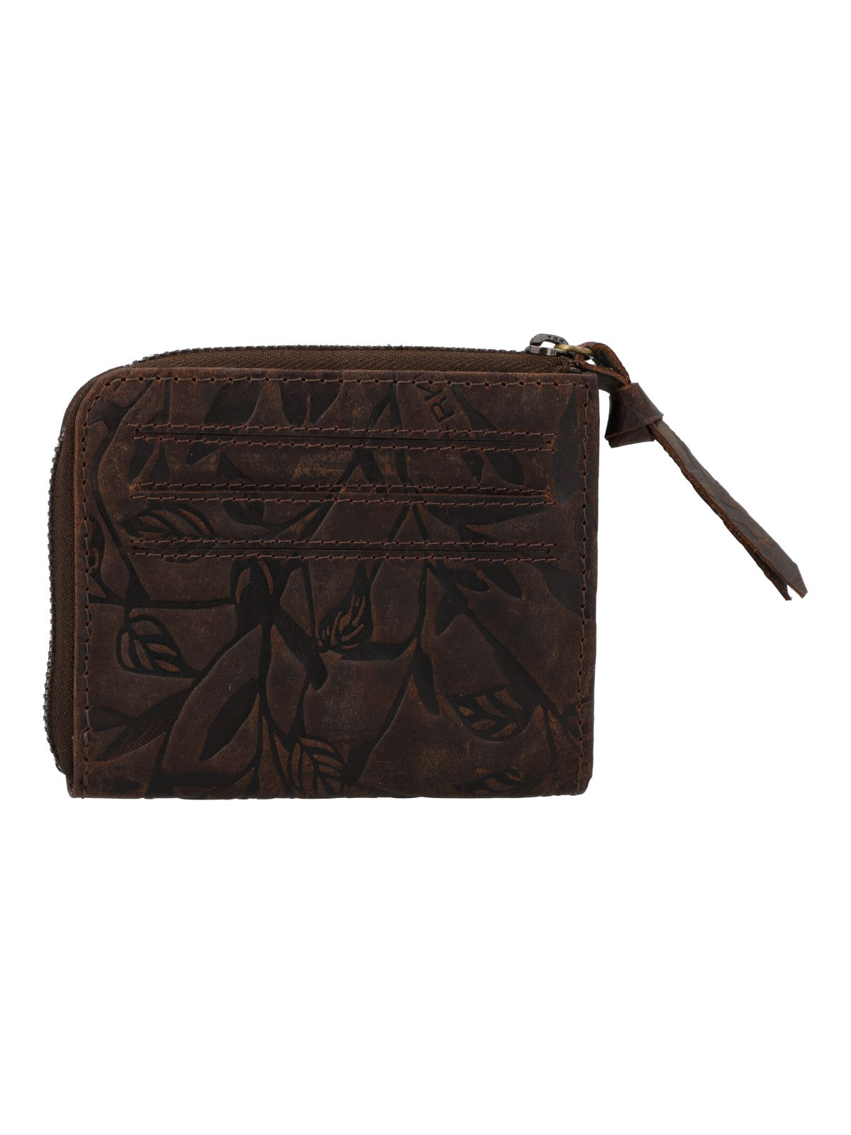 Billetera Para Mujer Cuero Hu Leaves Cardzip Marrón Rockford Marrón