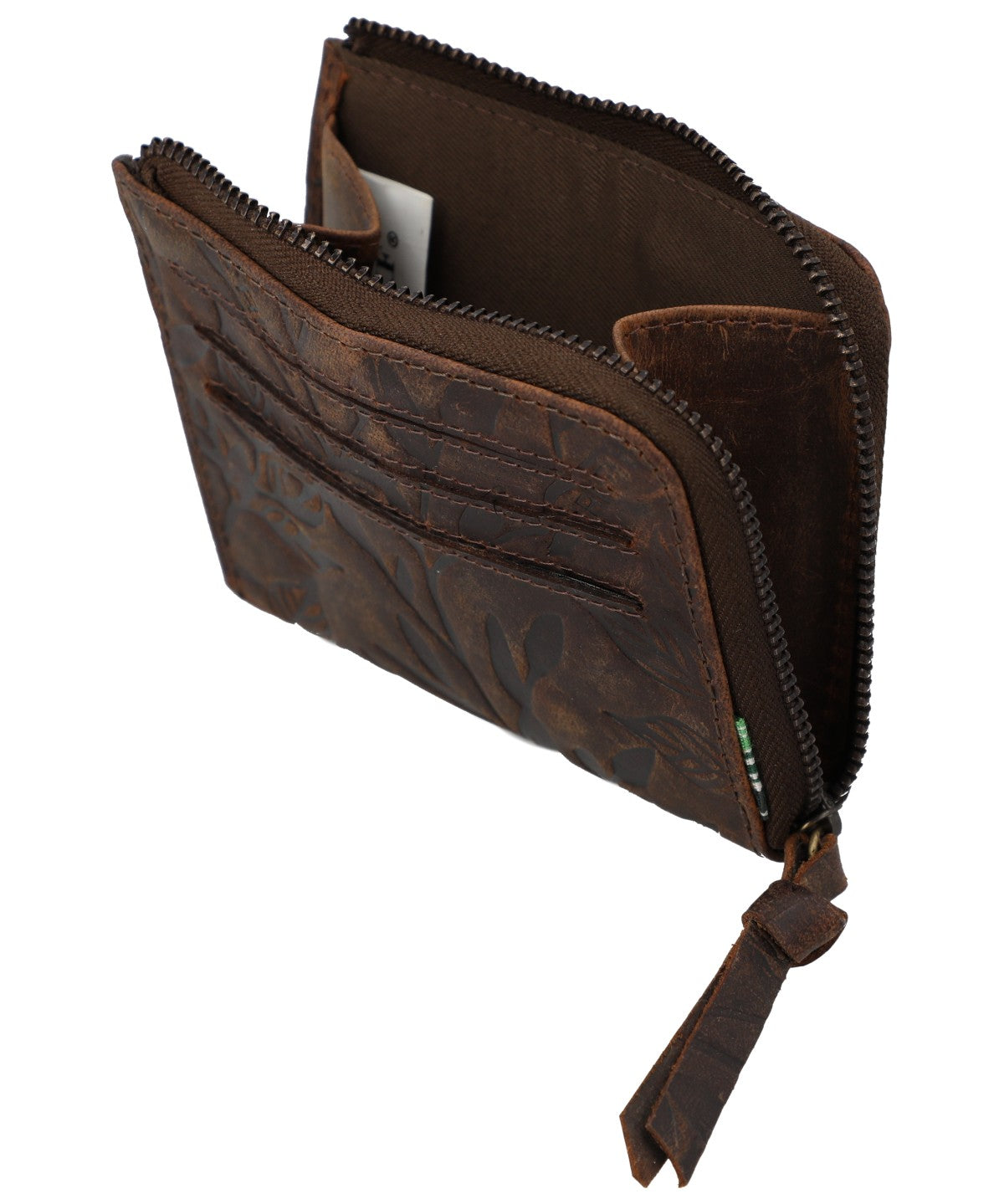 Billetera Para Mujer Cuero Hu Leaves Cardzip Marrón Rockford Marrón