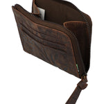 Billetera Para Mujer Cuero Hu Leaves Cardzip Marrón Rockford Marrón