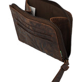 Billetera Para Mujer Cuero Hu Leaves Cardzip Marrón Rockford Marrón