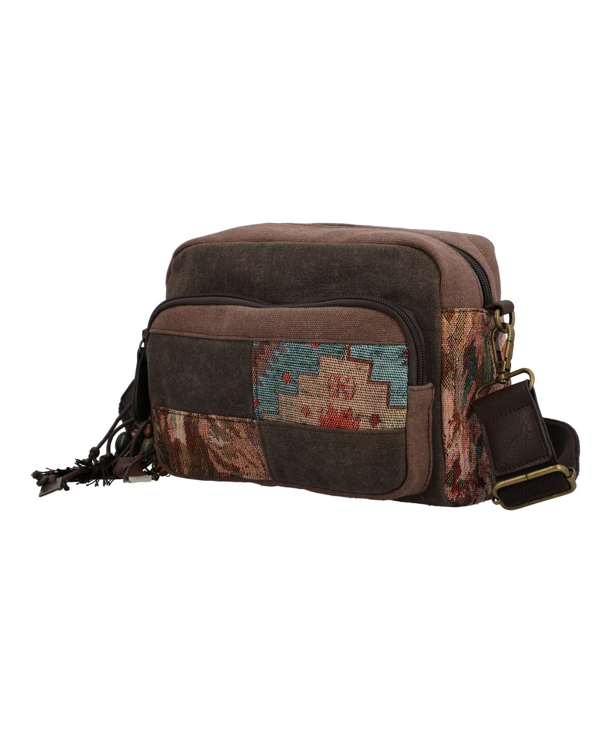 Cartera Para Mujer Textil Kaur Cross Marrón Rockford Marrón