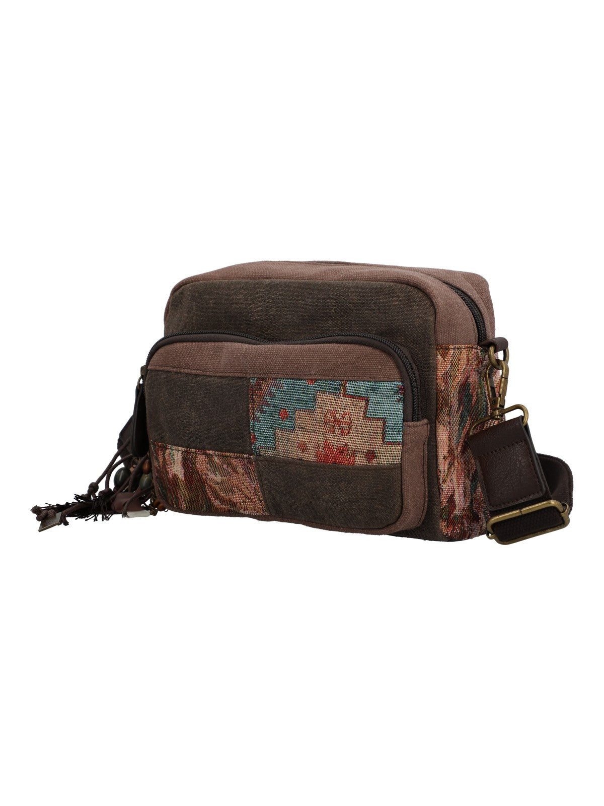 Cartera Para Mujer Textil Kaur Cross Marrón Rockford Marrón