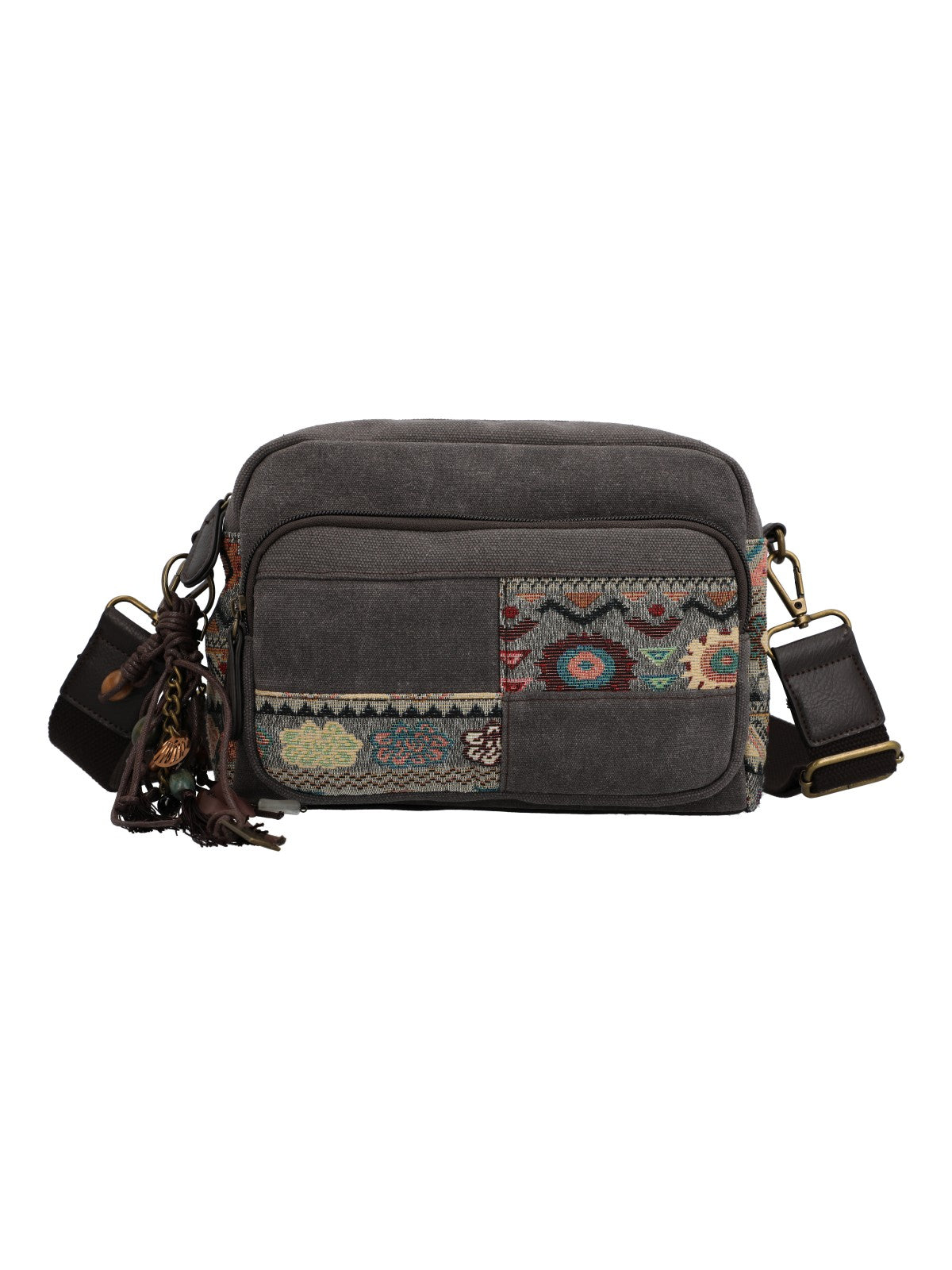 Cartera Para Mujer Textil Kaur Cross Gris Rockford Gris