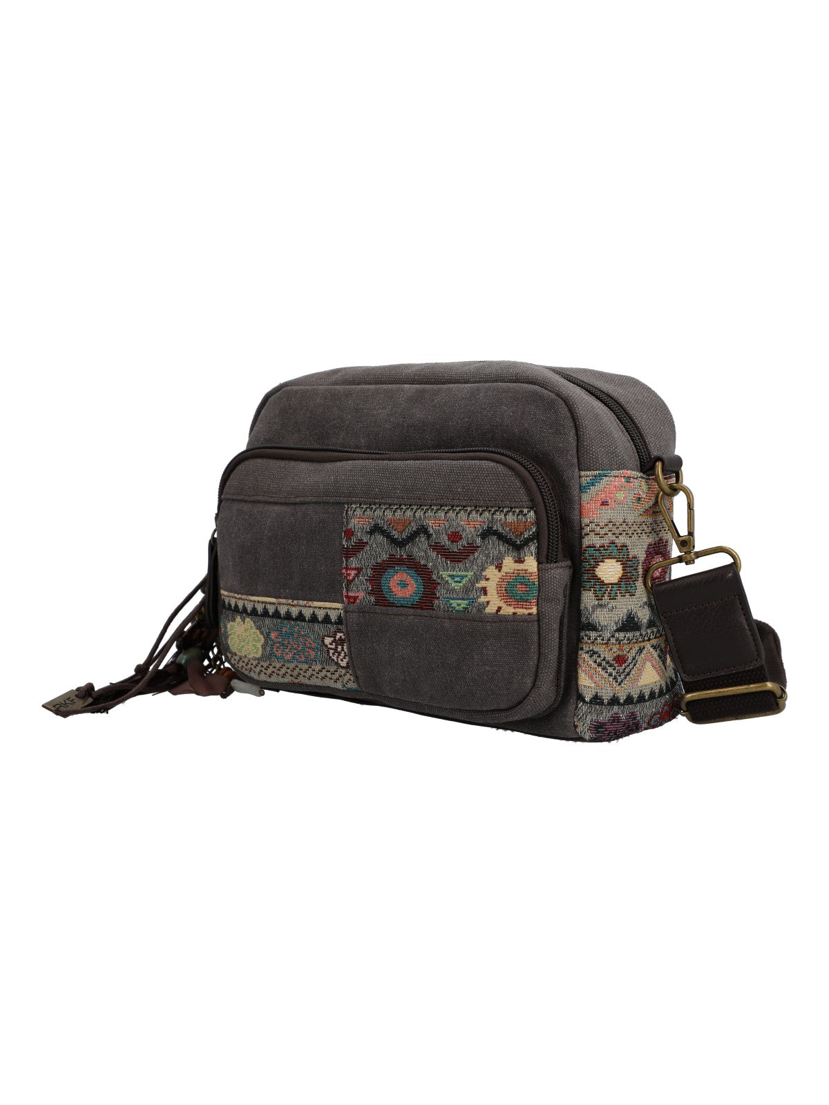 Cartera Para Mujer Textil Kaur Cross Gris Rockford Gris