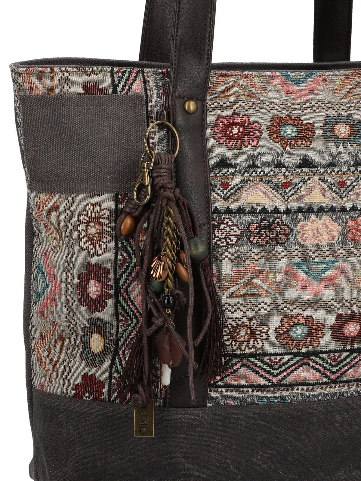 Cartera Para Mujer Textil Fauii Tote Gris Rockford Gris