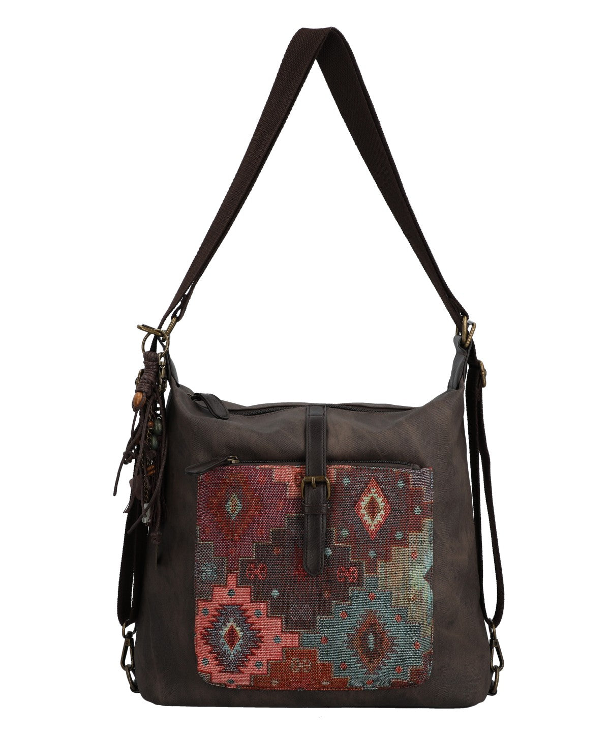 Cartera Para Mujer Textil Inti Hobo Marrón Rockford Marrón