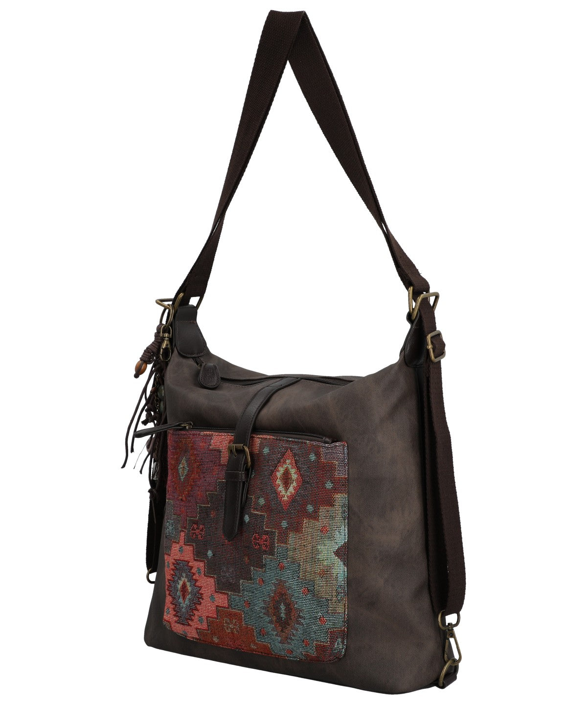 Cartera Para Mujer Textil Inti Hobo Marrón Rockford Marrón