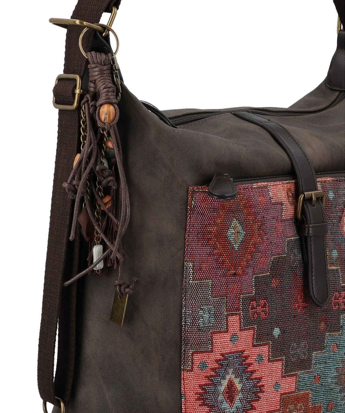 Cartera Para Mujer Textil Inti Hobo Marrón Rockford Marrón