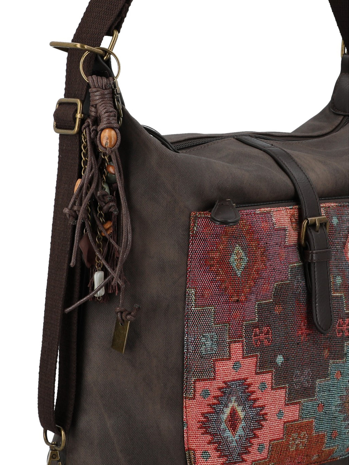 Cartera Para Mujer Textil Inti Hobo Marrón Rockford Marrón