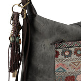 Cartera Para Mujer Textil Inti Hobo Gris Rockford Gris