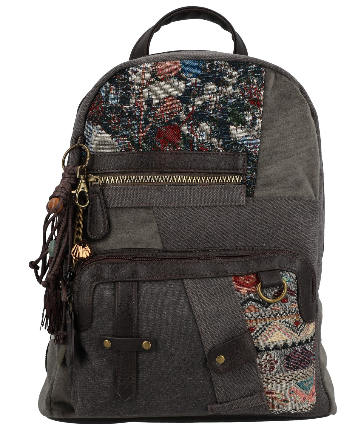 Mochila Para Mujer Textil Carmin Back Gris Rockford Gris