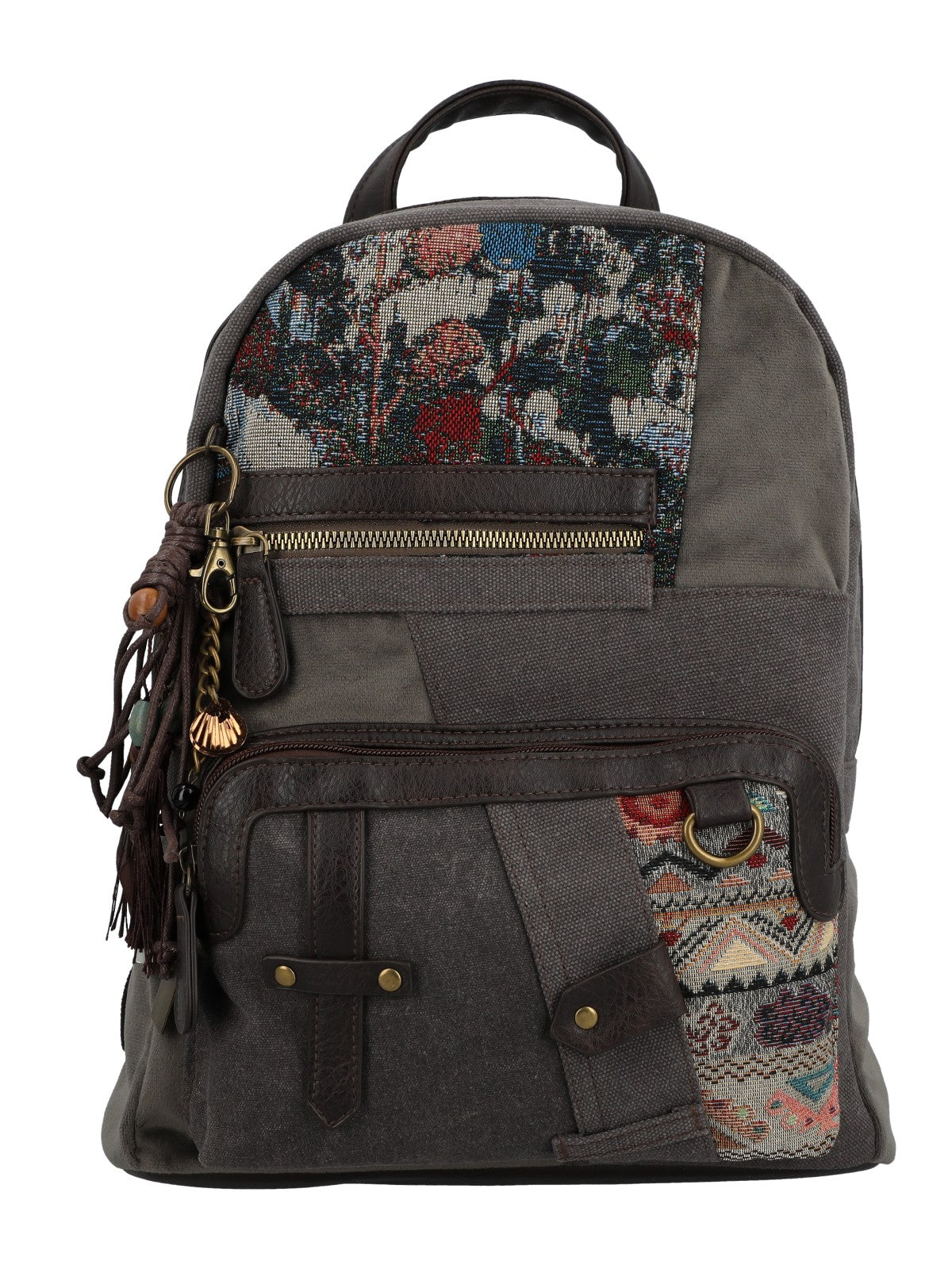 Mochila Para Mujer Textil Carmin Back Gris Rockford Gris