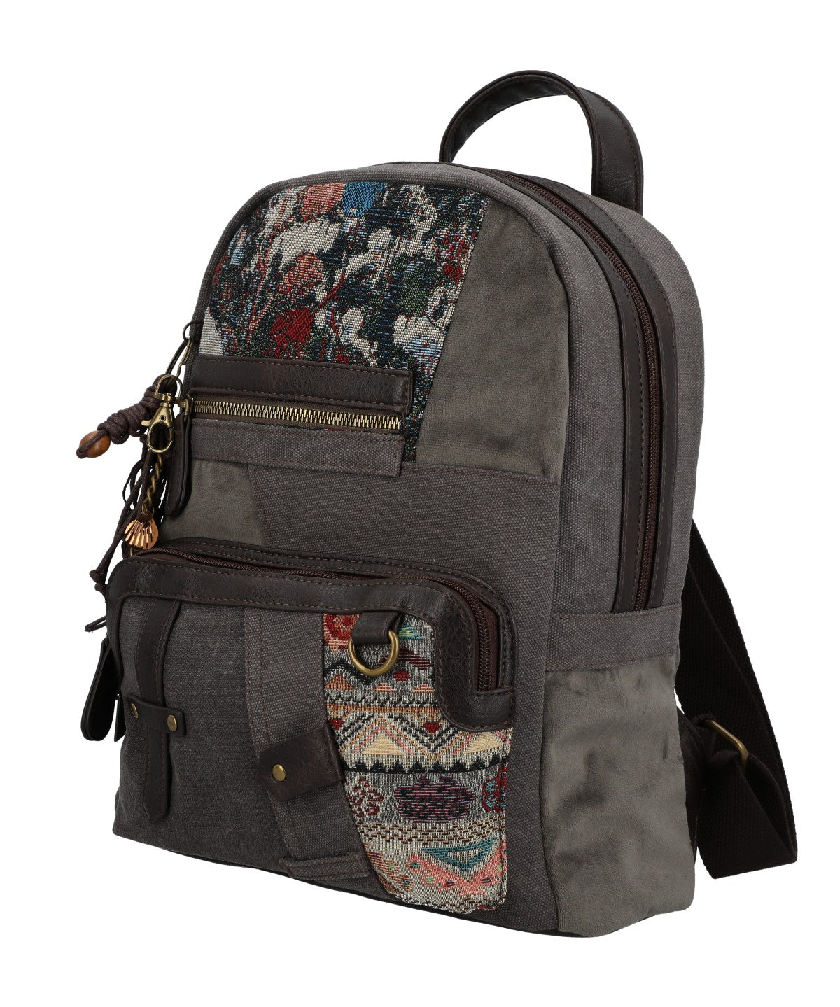 Mochila Para Mujer Textil Carmin Back Gris Rockford Gris