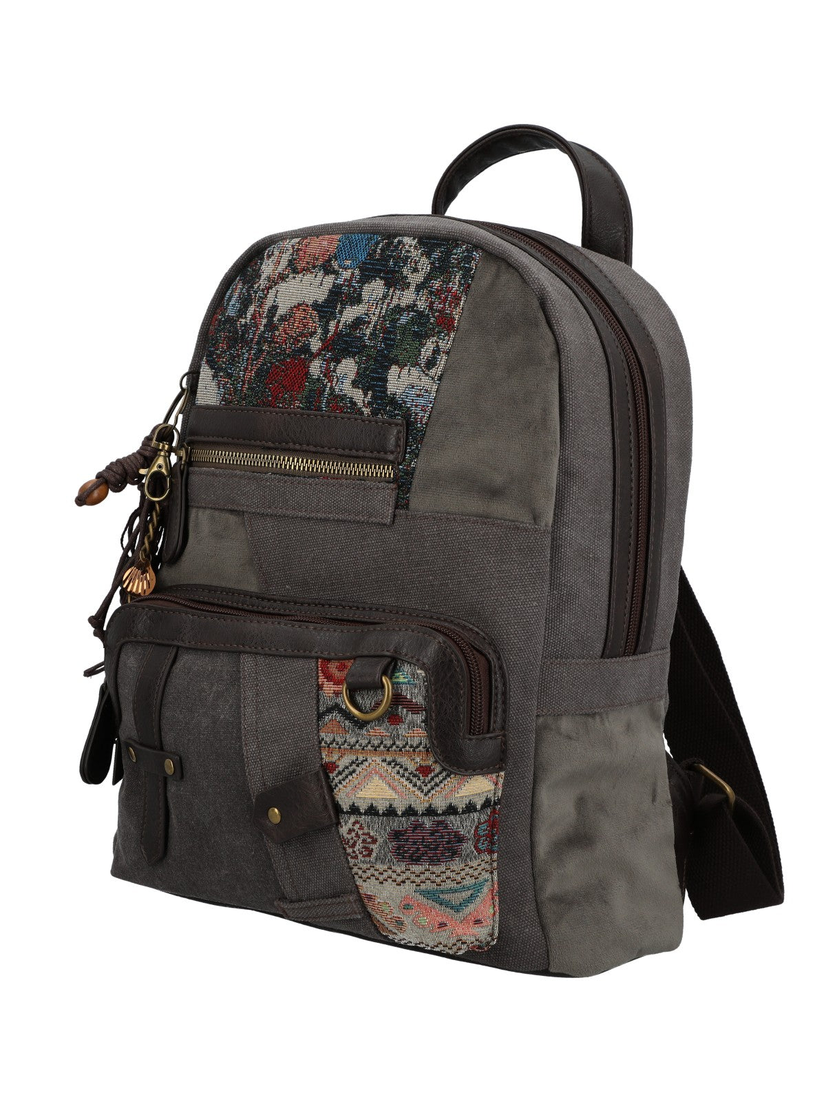 Mochila Para Mujer Textil Carmin Back Gris Rockford Gris