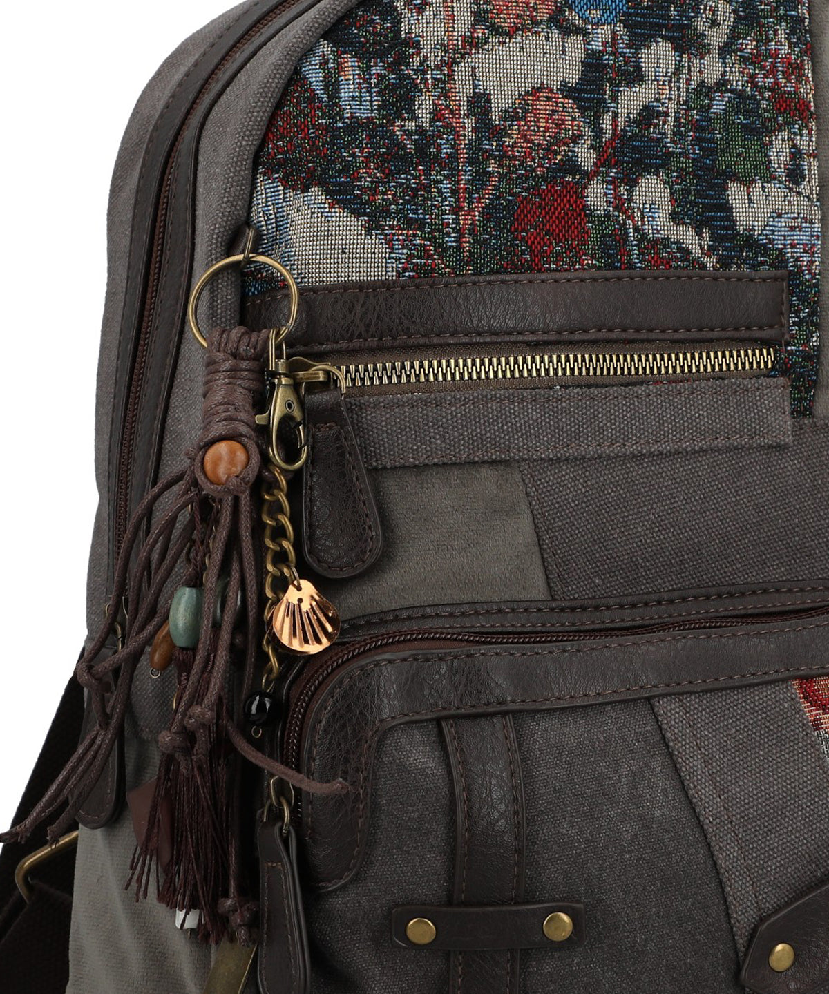 Mochila Para Mujer Textil Carmin Back Gris Rockford Gris