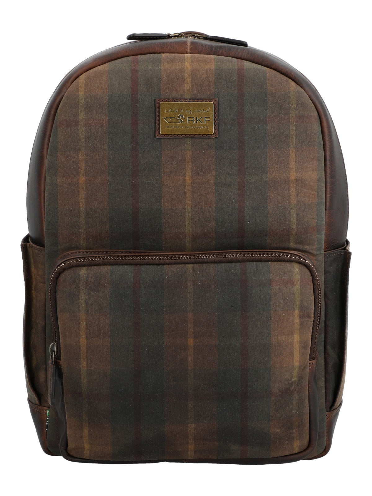 Mochila Unisex Canvas Engrasado Inglés Y Cuero Uk Cardiff Back Marrón Rockford Marrón