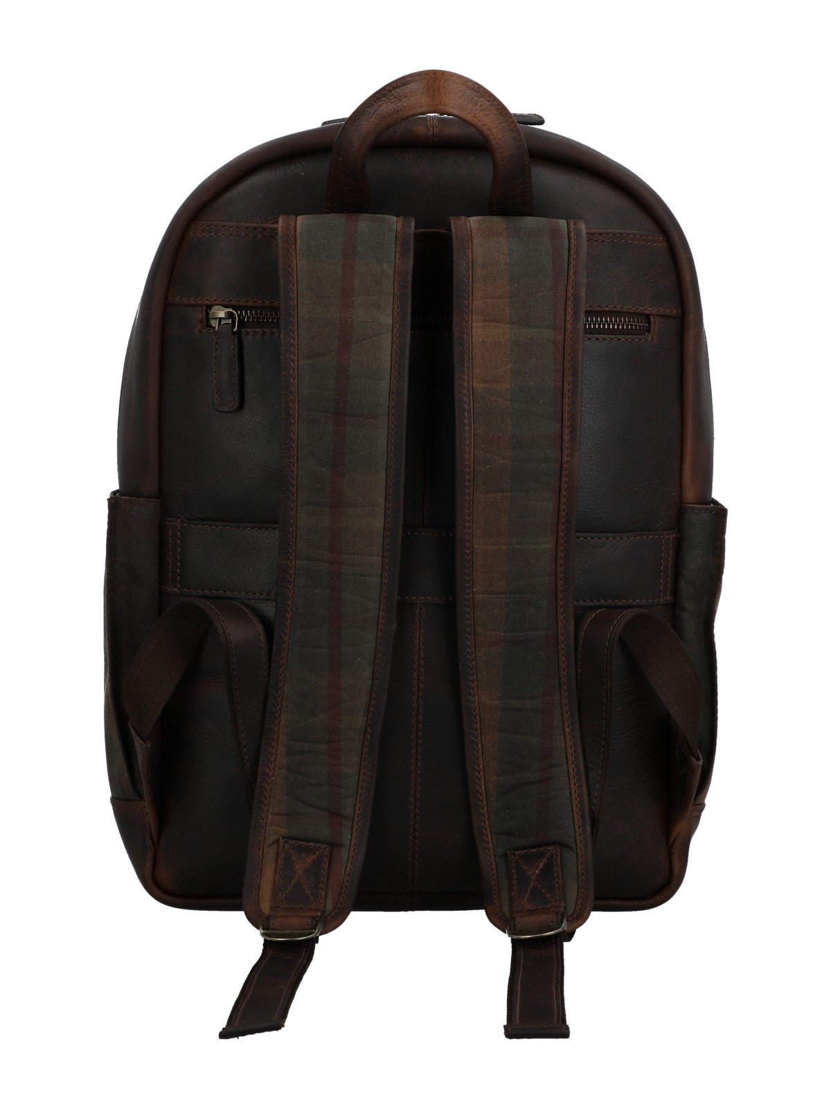 Mochila Unisex Canvas Engrasado Inglés Y Cuero Uk Cardiff Back Marrón Rockford Marrón