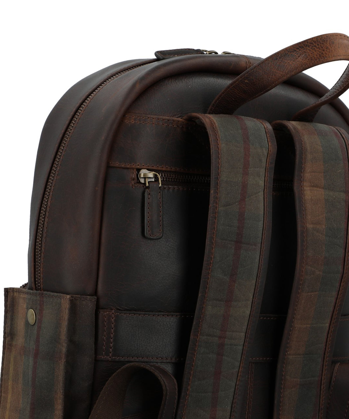 Mochila Unisex Canvas Engrasado Inglés Y Cuero Uk Cardiff Back Marrón Rockford Marrón