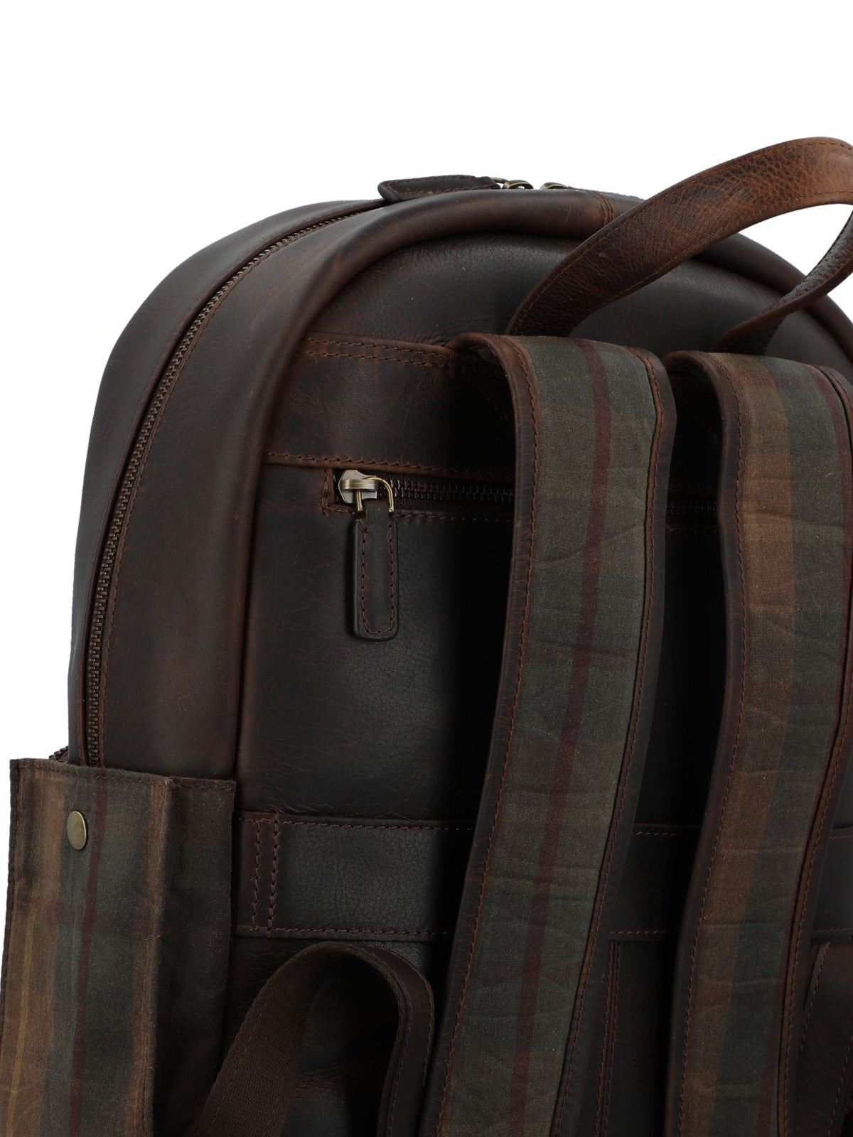 Mochila Unisex Canvas Engrasado Inglés Y Cuero Uk Cardiff Back Marrón Rockford Marrón