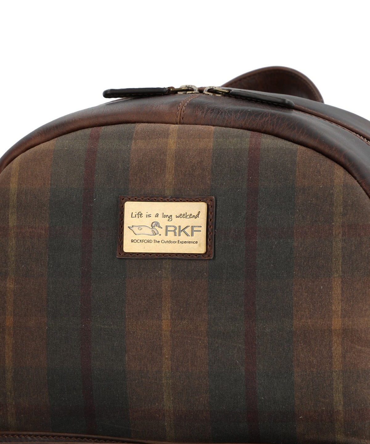 Mochila Unisex Canvas Engrasado Inglés Y Cuero Uk Cardiff Back Marrón Rockford Marrón