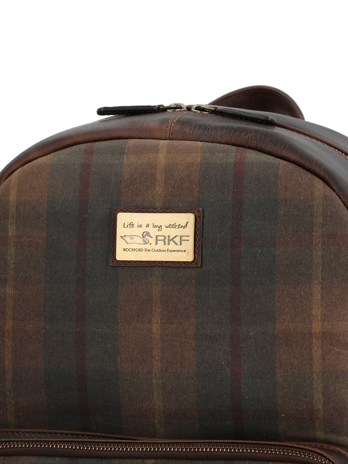 Mochila Unisex Canvas Engrasado Inglés Y Cuero Uk Cardiff Back Marrón Rockford Marrón