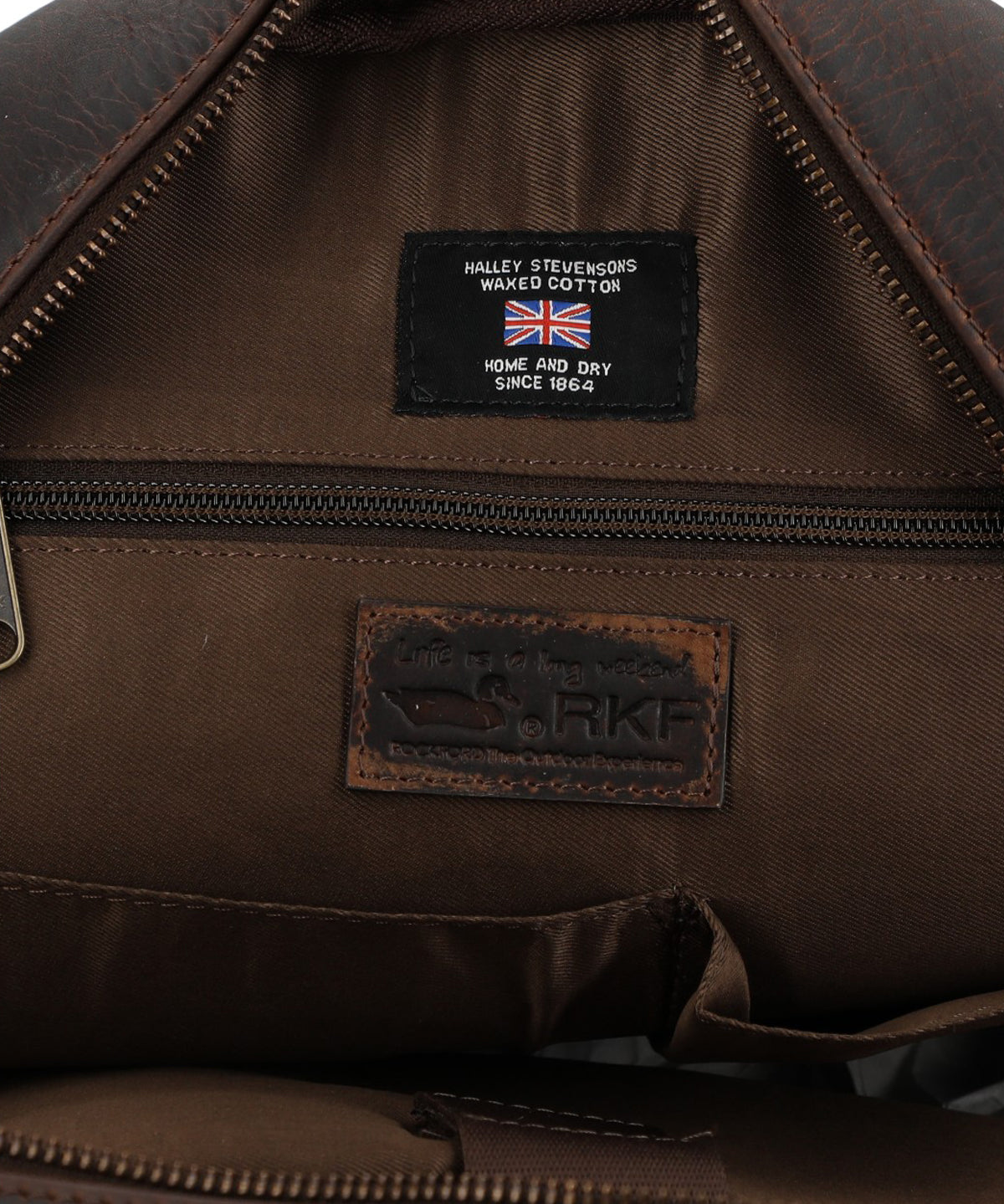 Mochila Unisex Canvas Engrasado Inglés Y Cuero Uk Cardiff Back Marrón Rockford Marrón